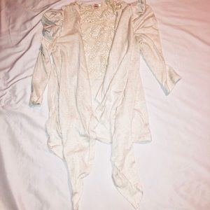 Cream and lace detailed cardigan